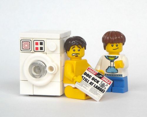LEGO Minifigure doing his laundry